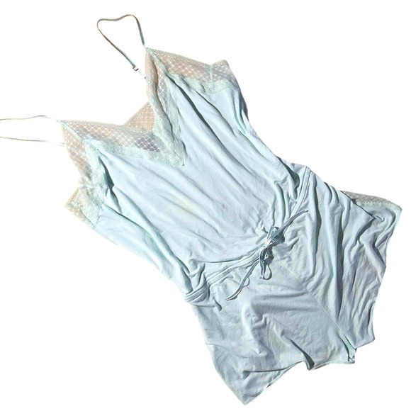 Victoria's Secret Other - VICTORIA'S SECRET women's seafoam mint green intimates romper tankini L lace